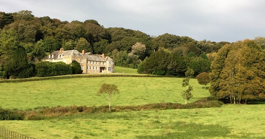 Scenic photo with Penrose House in the distance amongst the trees.