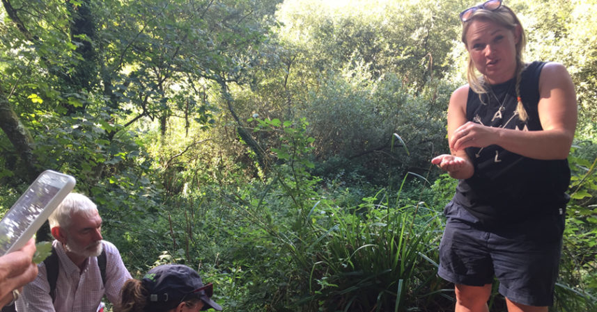 Emma Gunn of Never Mind the Burdocks giving advice on foraging
