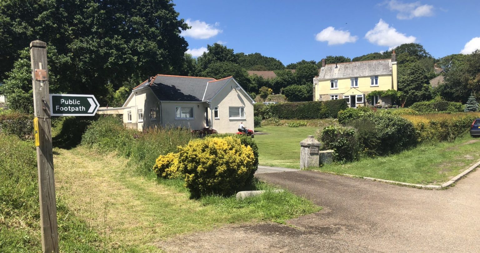 A footpath near Bosinver Farm Cottages in Cornwall