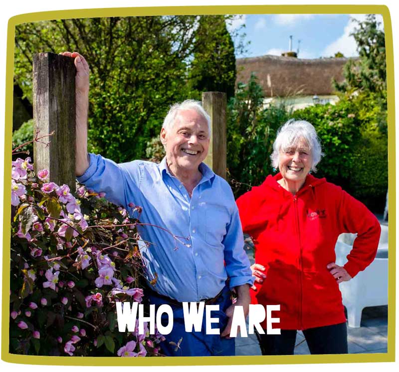 Nanny Pat and Farmer Dave smiling for a photo