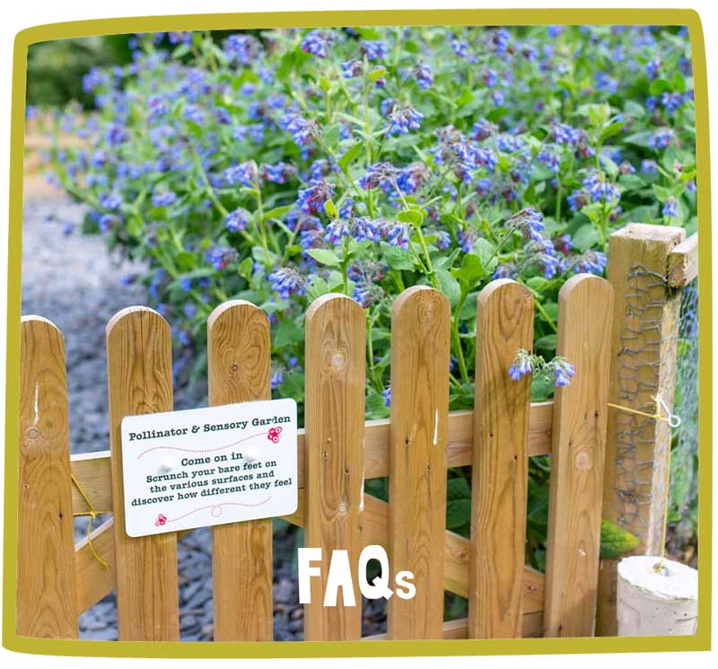 Close up of the entrance to the Pollinator and Sensory Garden at Bosinver.