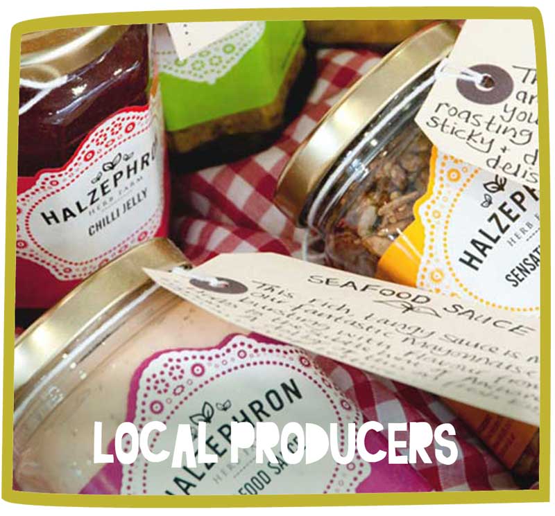 Range of jams and chutneys available at Bosinver