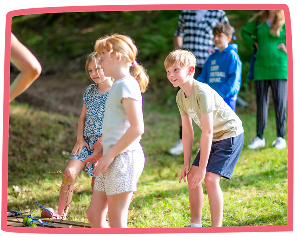 Group of children waiting to play outside at Bosinver.