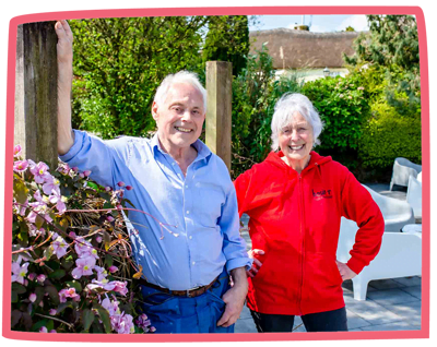 Owners of Bosinver posing for the camera on a sunny day at Bosinver.