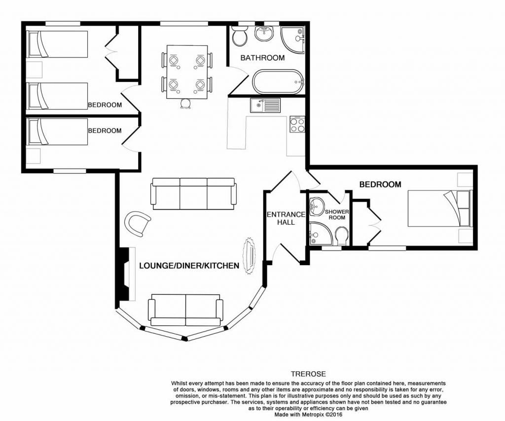 Detailed drawing of the floorplan at Trerose at Bosinver.