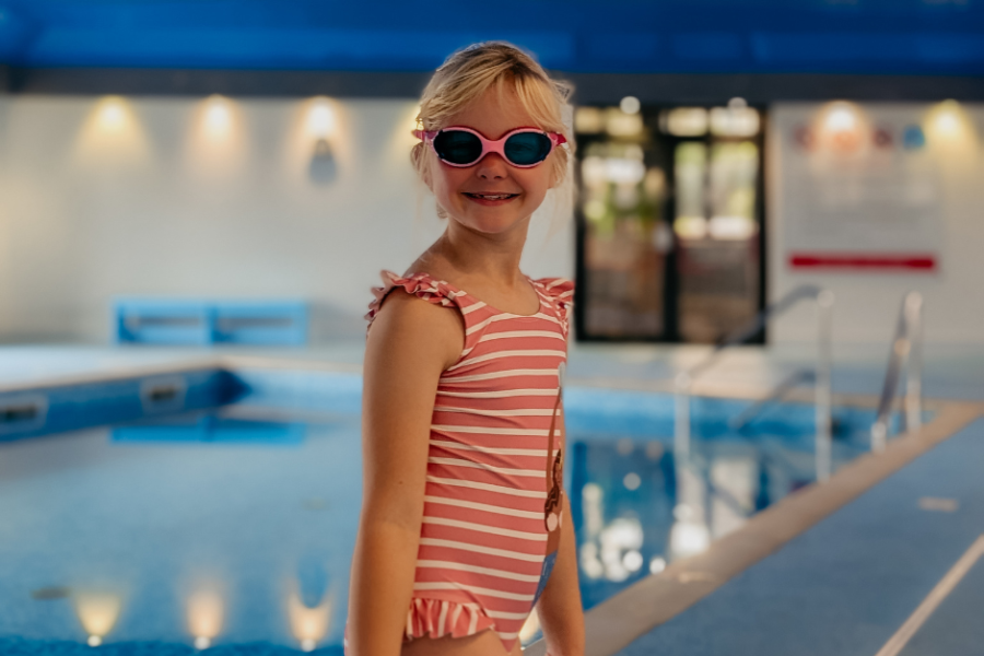 girl in a swimming pool